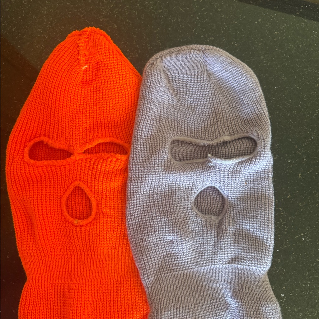 Vibrant Orange And Lavender Balaclava Set